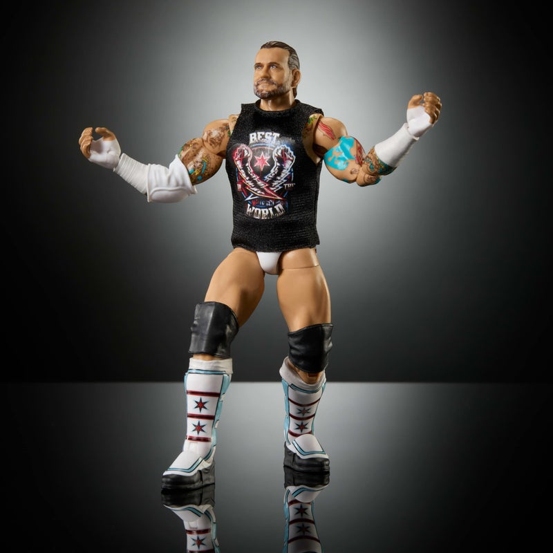 WWE تمثال عمل ماتييل WWE النخبة وملحقاتها، مجموعة أعظم الضربات 2025، تمثال قابل للجمع CM بانك بطول 6 بوصات مع 25 نقطة حركة وأيدٍ قابلة للتبديل - Image 5