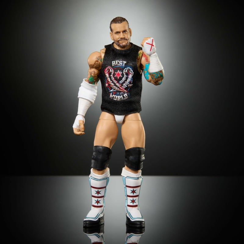 WWE تمثال عمل ماتييل WWE النخبة وملحقاتها، مجموعة أعظم الضربات 2025، تمثال قابل للجمع CM بانك بطول 6 بوصات مع 25 نقطة حركة وأيدٍ قابلة للتبديل - Image 4