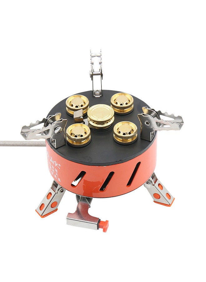 ZYZY - zyzy 5-Core Camping Stove 15800W High-Power Gases Burner Stove Backpacking Stove Windproof with Piezo Ignition Adjustable Valve Storage Bag - Image 1