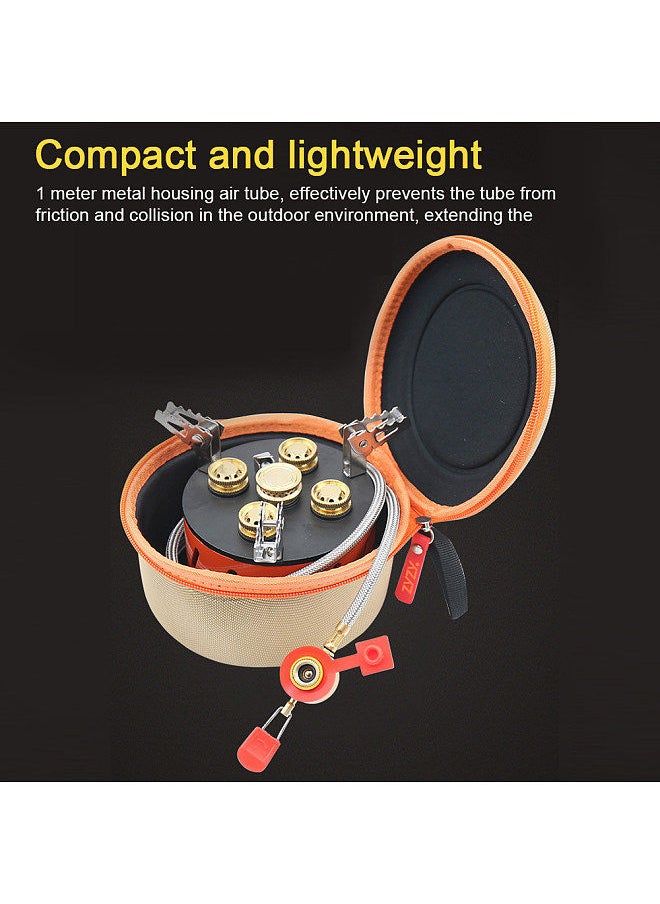 ZYZY - zyzy 5-Core Camping Stove 15800W High-Power Gases Burner Stove Backpacking Stove Windproof with Piezo Ignition Adjustable Valve Storage Bag - Image 1