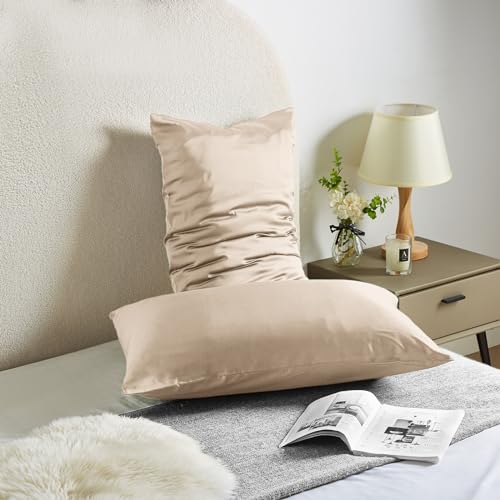 Casbrove Silk Pillow Cases Mulberry Silk Pillowcases Both Sided Natural Silk Pillowcase with Zipper Beauty Sleep Silk Pillow Cases 1Pc (Standard, Champagne) - Image 2