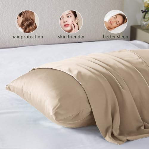 Casbrove Silk Pillow Cases Mulberry Silk Pillowcases Both Sided Natural Silk Pillowcase with Zipper Beauty Sleep Silk Pillow Cases 1Pc (Standard, Champagne) - Image 5