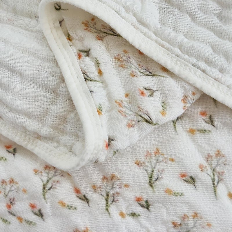 SANACYNA Muslin Blankets 100% Cotton 6-Layer Gauze King Floral Pattern Bed Blanket Lightweight Soft Breathable Decor Quilt for Sofa Couch Coverlet All Season (Floral A, King 90" X 104") - Image 5