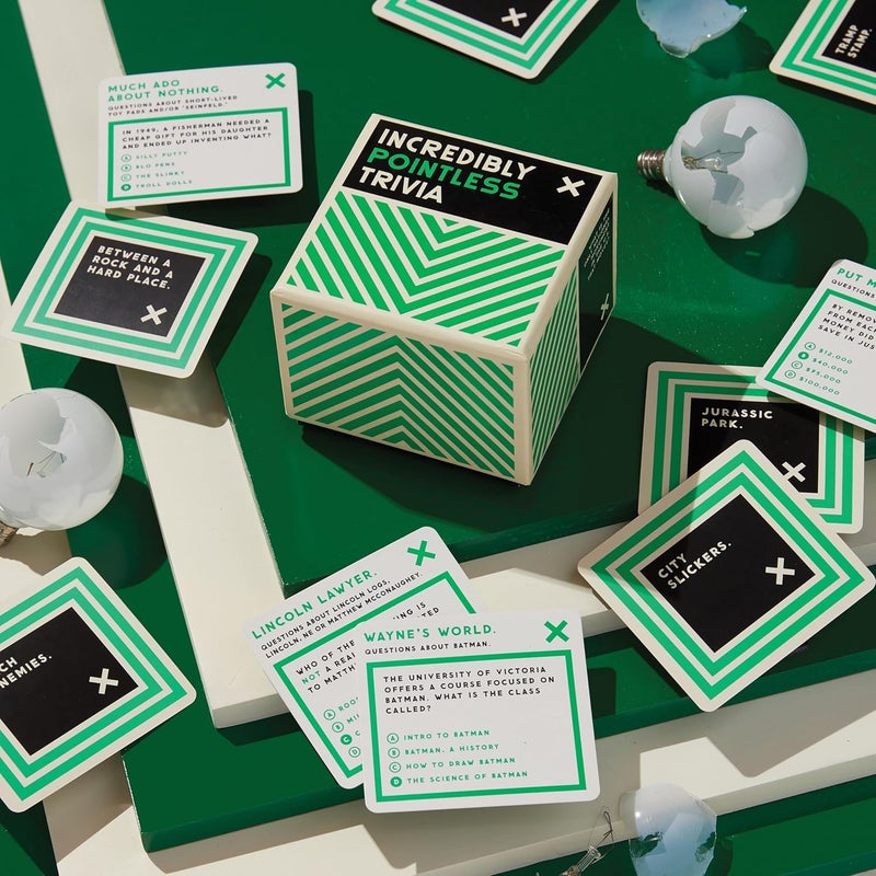 Brass Monkey Store Incredibly Pointless – Trivia Card Game Set with 200 Unique Questions About Pointless Knowledge for Adults and Kids Ages 13+ - Image 4