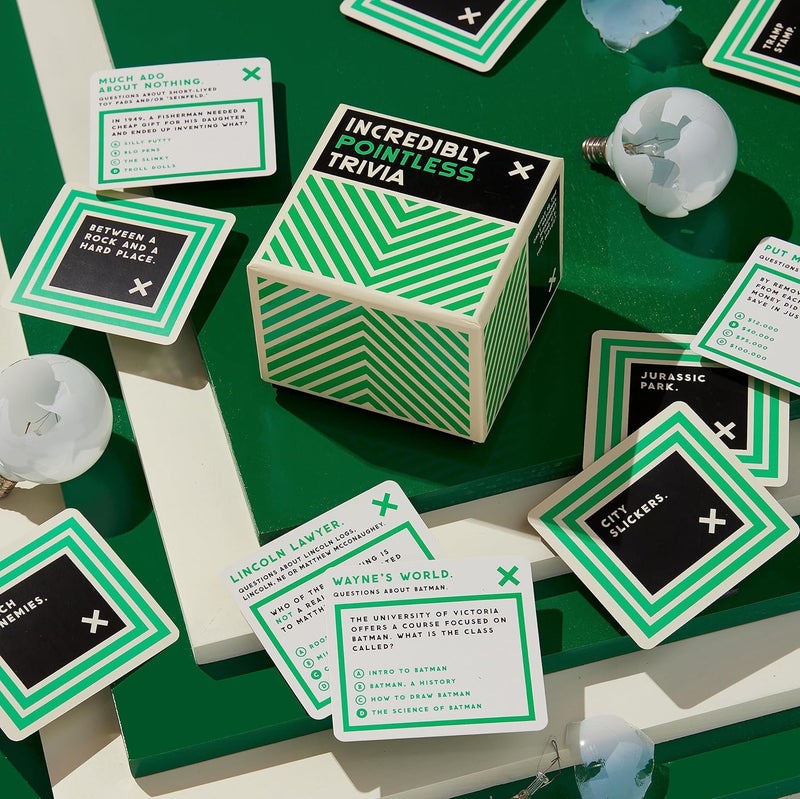 Brass Monkey Store Incredibly Pointless – Trivia Card Game Set with 200 Unique Questions About Pointless Knowledge for Adults and Kids Ages 13+ - Image 5