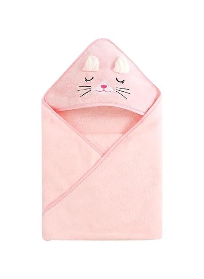 HOOKOR Baby Hooded Bath Towel,105x105cm Large Baby Bath Towel for Boys Girls, Microfiber Ultra Soft Super Absorbent Baby Bath Blanket, Baby Shower Towel Gift for Newborns(Pink) ﻿  - Image 4