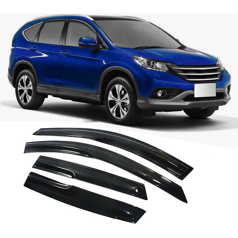 ZZDSNJ TapeOn Rain Guard 4Piece for 20122016 Honda CRV Windows Visor Shield Shade Smoke 1216CR