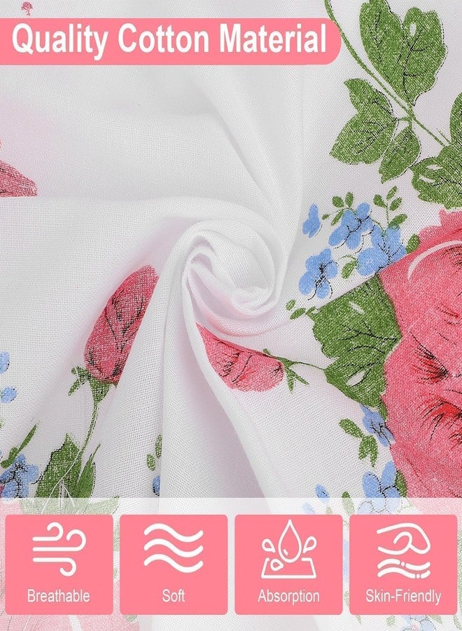 إيكيت مناديل قطنية نسائية من إي إي إي كيت، 20 قطعة مناديل مطبوعة بنقوش زهور عتيقة بحواف مموجة، مثالية كهدايا لحفلات الزفاف، مقاس 11 × 11 بوصة - Image 3