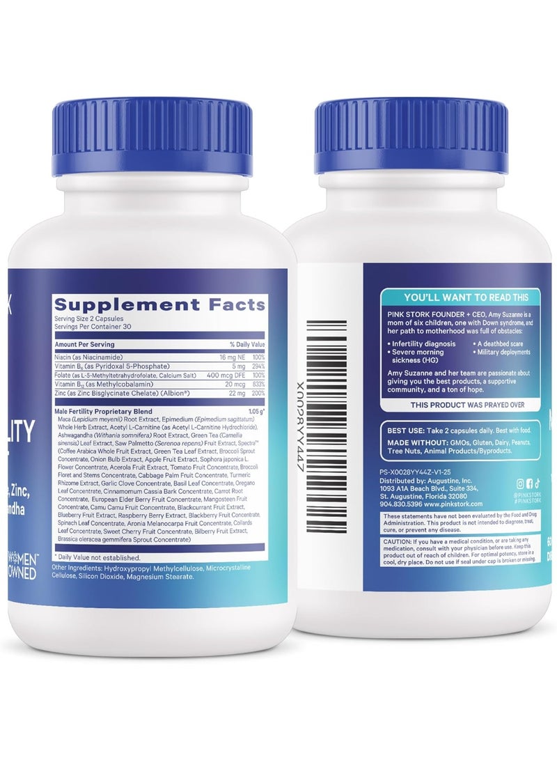 Pink Stork Blue Stork Men's Fertility Support 60 Caps - Image 2