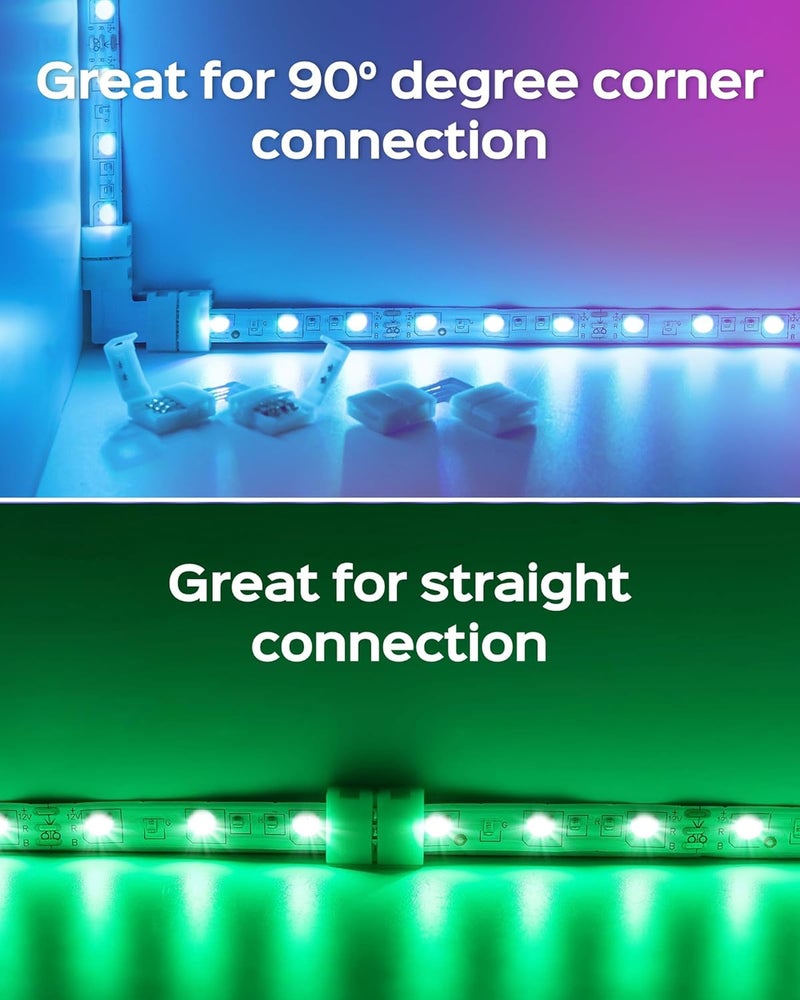JACKYLED 30 Pcs 3-Pin LED Connectors, 10mm L Shape LED Strip Connectors Unwired Solderless Gapless Adapter Connectors Terminal Extension 12V 72W for WS2811 WS2812B SK6812 LED Strip -10 Packs - Image 2
