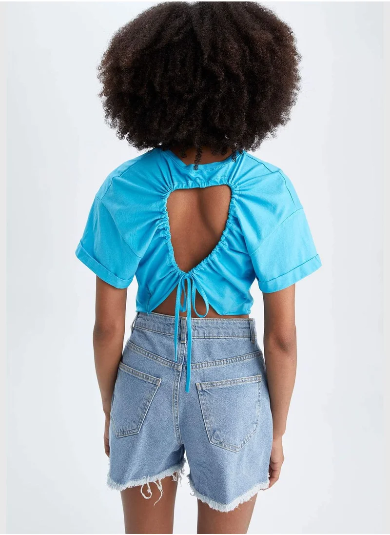 DeFacto Woman Crop Top Short Sleeve T-Shirt
