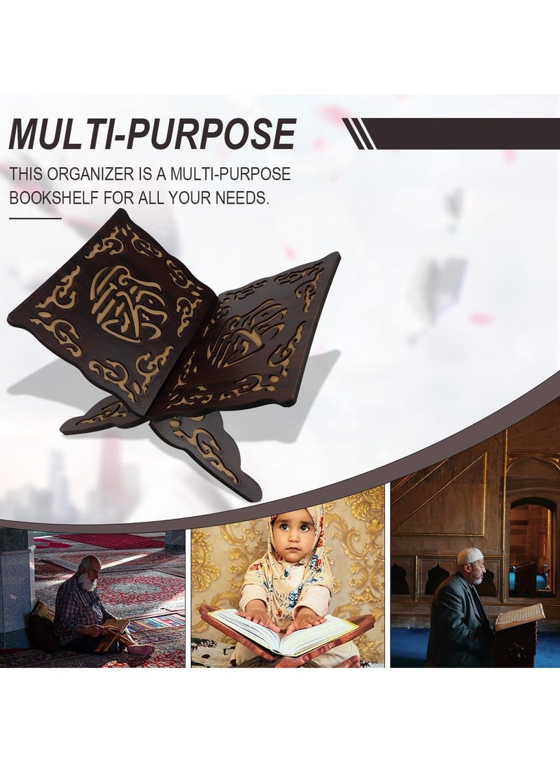 DURKU Quran Holder Quran Stand Quran Cabinet Prayer Book Stand Ramadan Reading Shelf Mubarak Muslim Party Ornament Book Holder - Image 3