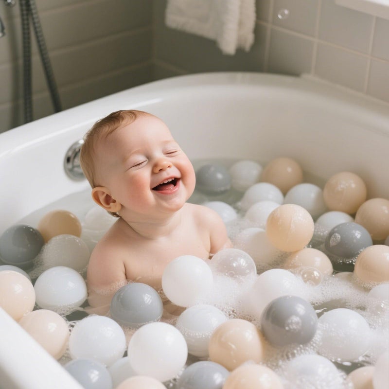 GOGOSO Ball Pit Balls for Toddlers Kids Plastic Balls for Ball-Pit Playpen Pool Baby Pastel BPA-Free Non Toxic Pastel Crush Proof Bal Beige Light Gray White 100pcs - Image 1