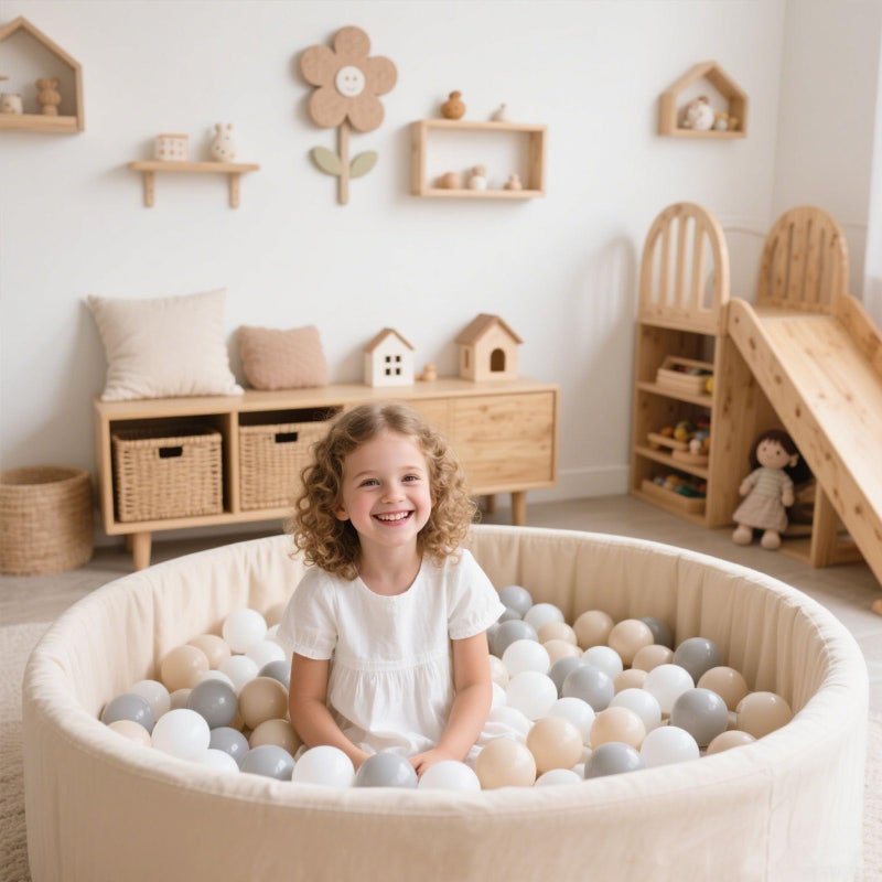 GOGOSO Ball Pit Balls for Toddlers Kids Plastic Balls for Ball-Pit Playpen Pool Baby Pastel BPA-Free Non Toxic Pastel Crush Proof Bal Beige Light Gray White 100pcs - Image 5