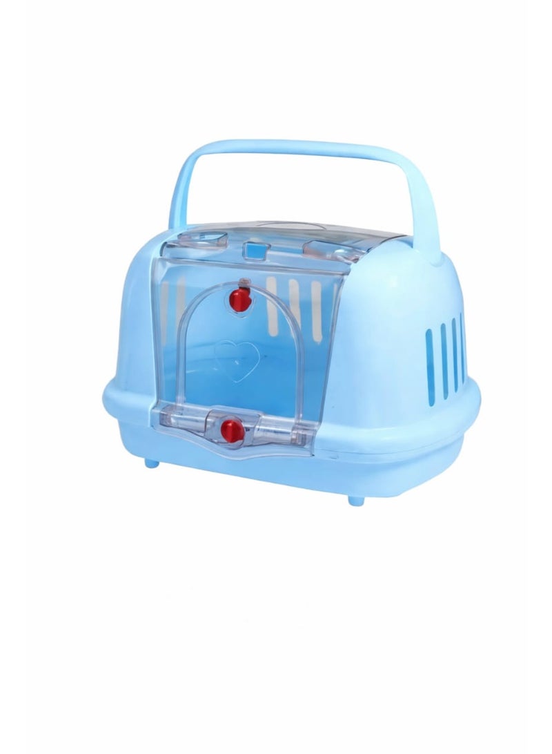 🐾 صندوق 2*1 🐈 نقل 🐕 وبيت 💥 للحيوانات الأليفة بباب شفاف وتهوية ممتازة – مناسب للقطط والحيوانات الصغيرة - Image 1