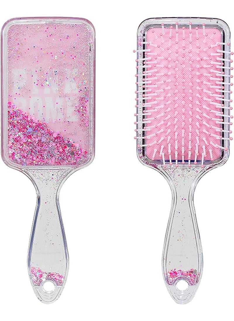 Glitter Filled Hair Brush (Square) - Pink - pzsku/Z8B55089A1172B15F72DCZ/45/_/1736590518/7e8abee6-174d-4afd-895f-d43588805909