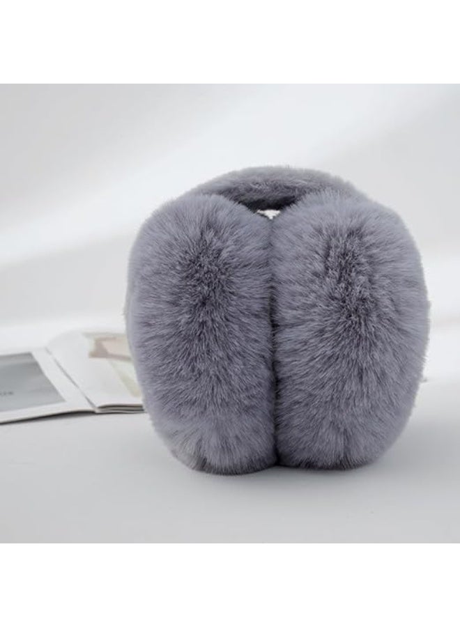 Unisex Winter Foldable Earmuffs Plush Faux Fur Ear Muffs Outdoor Cold Weather Ear Warmers for Women and Men, One Size - Image 5