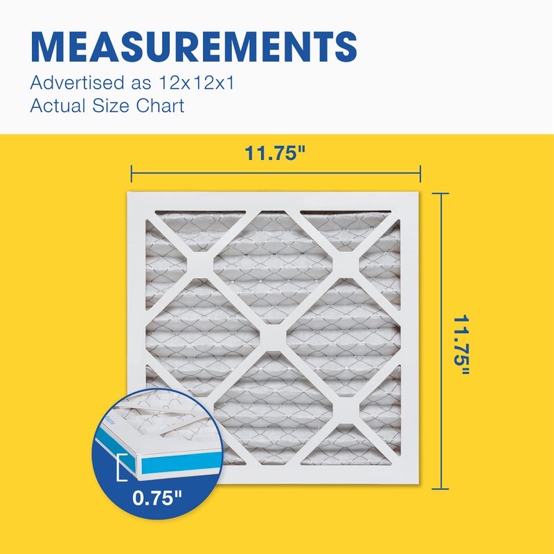 Aerostar 12x12x1 MERV 8 Air Filter, 4 Count, ACTUAL SIZE (11.75 x 11.75 x 0.75), HVAC, Air Conditioning & Furnace Filter Captures Dust, Lint & Pollen (MPR 600 / FPR 5), Made in USA - Image 2