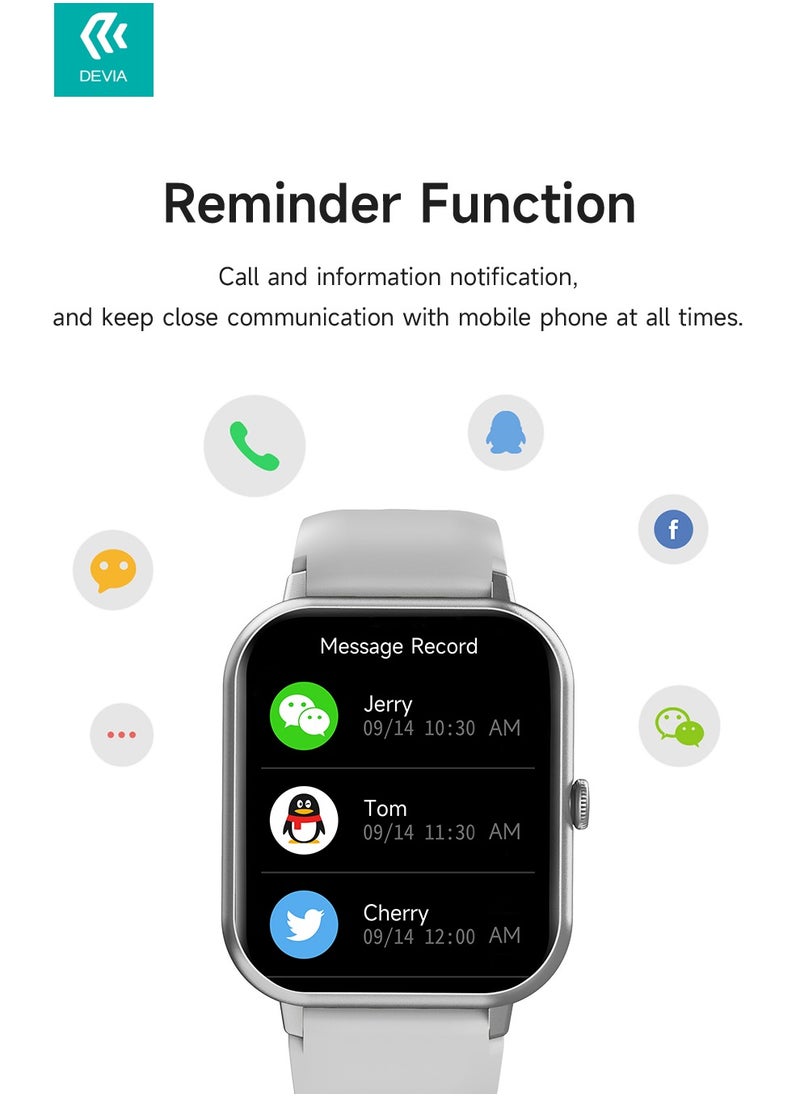 devia - Smart watch from Brand Devia WT2, high-resolution AMOLED screen, heart rate, steps and sleep tracking, 7-day battery life, water and dust resistant - Image 1
