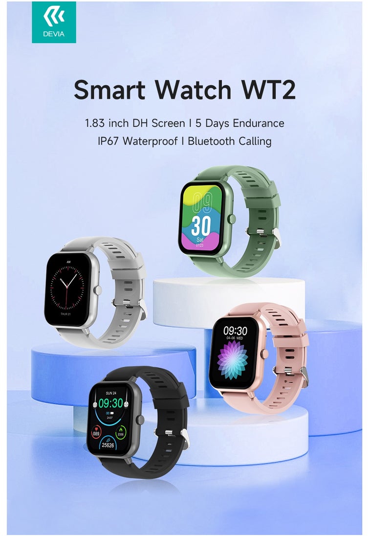 devia - Smart watch from Brand Devia WT2, high-resolution AMOLED screen, heart rate, steps and sleep tracking, 7-day battery life, water and dust resistant - Image 1