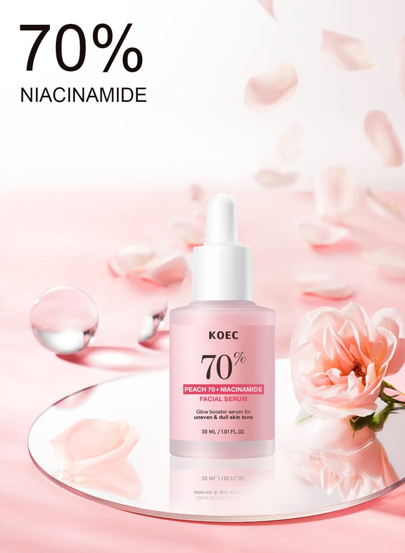 KOEC Peach 70 Niacinamide Serum 30ml, Brightening Hydrating Face Serum,Glow Booster Serum for Uneven and Dull Skin Tone,Daily Clean Beauty - Image 4