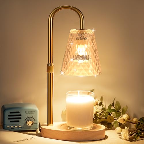 Candle Warmer Lamp with Timer  Adjustable Height Electric Wax Melter in Gold for Cozy Aesthetic Home Decor Gift for Women Sister Friend Birthday Housewarming