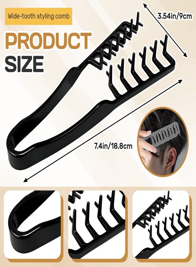 OLLBIT Texture Comb,Textured Styling Comb,Volumizing Wide Tooth Hair Styling Comb for Men Women (Black) - Image 2