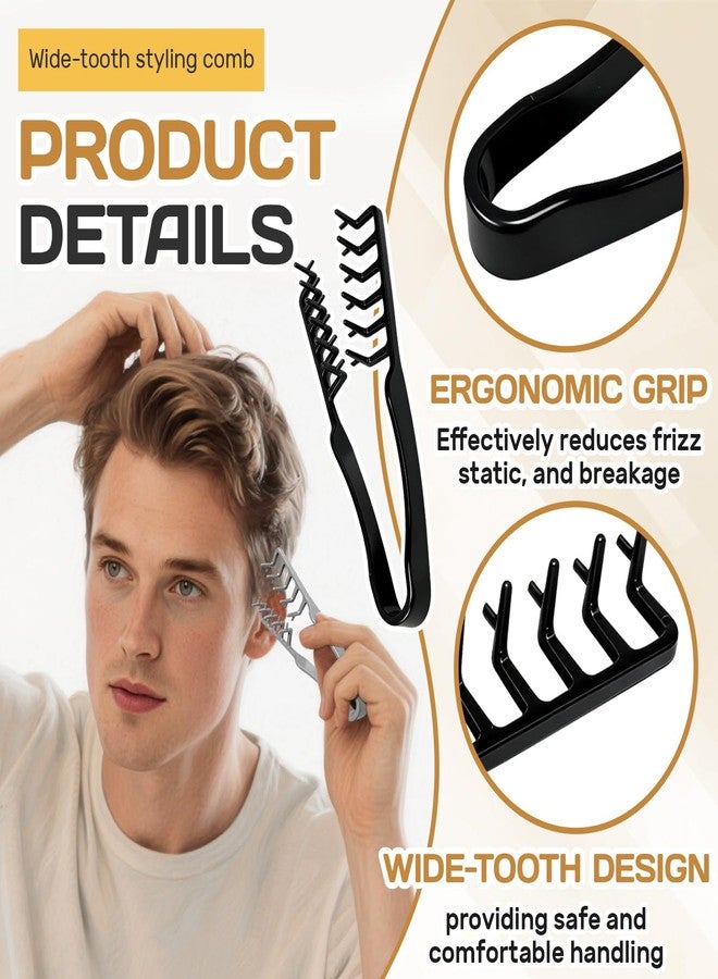 OLLBIT Texture Comb,Textured Styling Comb,Volumizing Wide Tooth Hair Styling Comb for Men Women (Black) - Image 3