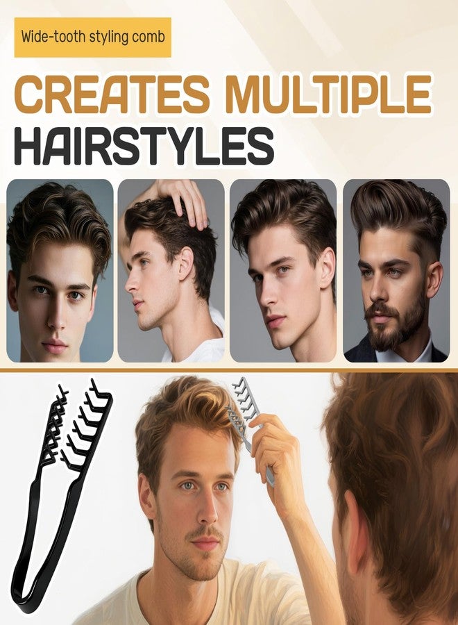 OLLBIT Texture Comb,Textured Styling Comb,Volumizing Wide Tooth Hair Styling Comb for Men Women (Black) - Image 4