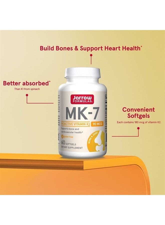 jarrow formulas MK-7 90 ميكروغرام - الشكل النشط لفيتامين K2 - 60 حصة (كبسولات لينة) - لصحة العظام والقلب والأوعية الدموية - مكمل غذائي فيتامين K2 MK-7 - مكمل فيتامين K2 MK-7 - خالي من الغلوتين - Image 4