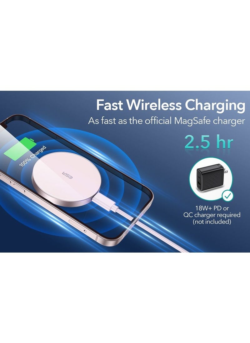 esrgear ESR Wireless Charger with MagSafe, Kickstand Charger Compatible with iPhone 15/14/13/12 Series, with 5 ft (1.5 m) Removable Cable, MagSafe Accessories, Adapter Not Included, Pink  - Image 4