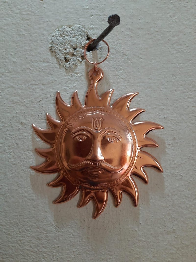 advancedestore Home Vastu Sun Surya Copper God Sun Brass Wall Hanging Small for House Office and Shops 1