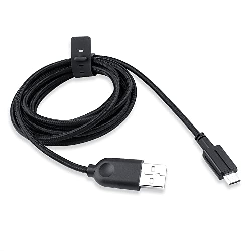 HUYUN 6.2ft USB Charge Cable & USB Micro Wire Data line Cord/Charging Cable Compatible for Alienware Wired/Wireless Gaming Mouse AW610M 610m Mouse mice (Black) - Image 2