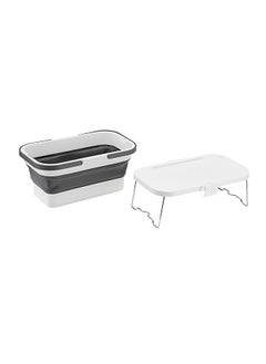 LAWAZIM Picnic Foldable Storage Box- Lightweight Waterproof Plastic Basket with Handles Dual-Purpose Lid and Built-in Mini Table -for Outdoor Storage Camping Gear Travel Family Outings and Beach Trips  - Image 2