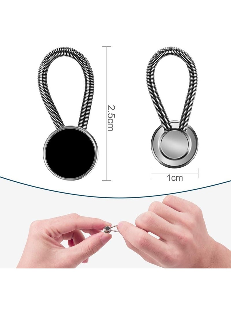 12pcs, Collar Extenders, Comfy & Premium Invisible Neck Extender, Adds 1 in Instantly, Button Extenders for Mens Dress Shirts Suits Trouser, Coat, Shirts (Black, White, Silver) - Image 5