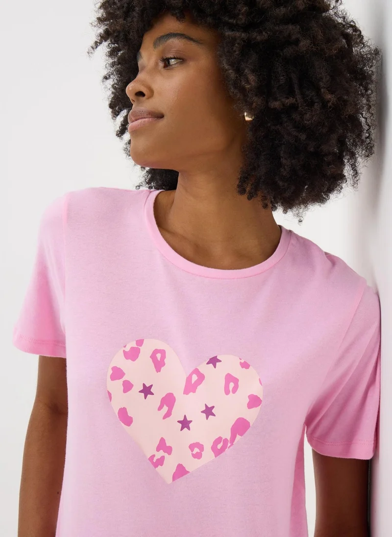 Matalan Pink Animal Heart Pyjama Set