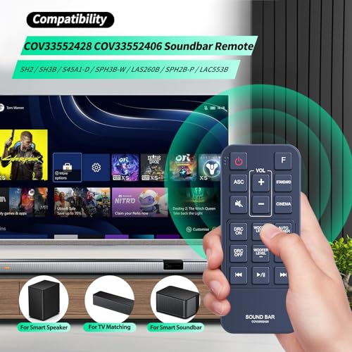 WDZP COV33552428 Remote Control sub COV33552406 Applicable for LG Sound Bar SH2 SH2.1 SPH2B-P SH3B LAC553B SPH3B-W S45A1-D LAS453B Soundbar System - Image 2
