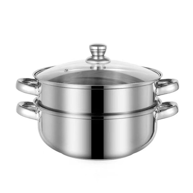 Steamer for Cooking 30 Quarts Stainless Steel Steamer Pot 2Tier Food Steam Pots with Lid for Cooking Vegetables Seafood Soups Stews and Pasta 85 x 73 inch