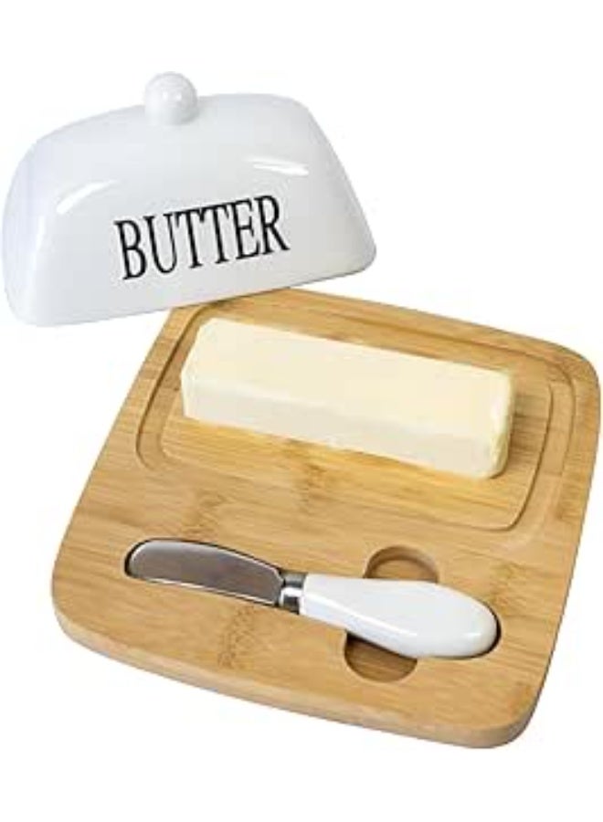 علبة حفظ الزبدة بغطاء محكم وتصميم عصري للمطبخ - Image 1