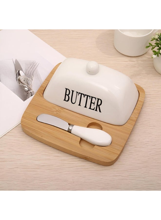 علبة حفظ الزبدة بغطاء محكم وتصميم عصري للمطبخ - Image 3