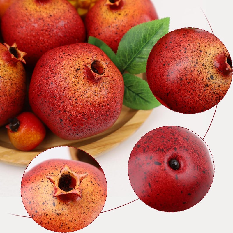 Meiwlong 6PCS Fake Pomegranates Artificial Pomegranate Fruit Bowl Fillers for Home Decor,Lifelike Faux Fake Fruit,Kitchen Table Centerpiece Decor, Wedding Party & Indoor Photography Props - Image 4