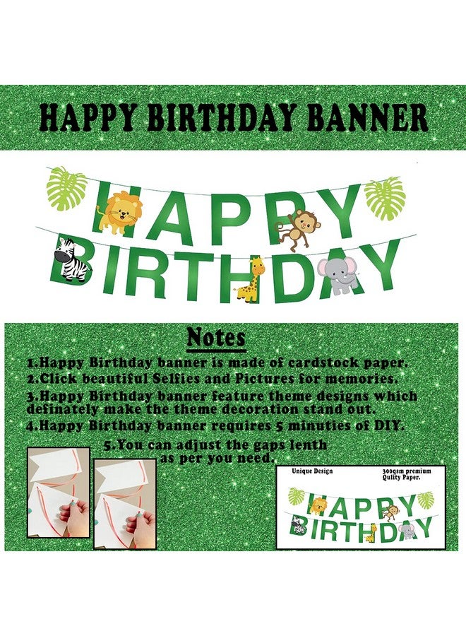 بارتي بروبس ديكورات أعياد الميلاد بطابع الغابة من Party Propz - 79 قطعة، ديكورات أعياد الميلاد بطابع الحيوانات | ديكورات أعياد الميلاد بطابع رحلات السفاري في الغابة | لافتة عيد ميلاد سعيد (ورق مقوى) | بالونات حيوانات للزينة - Image 4