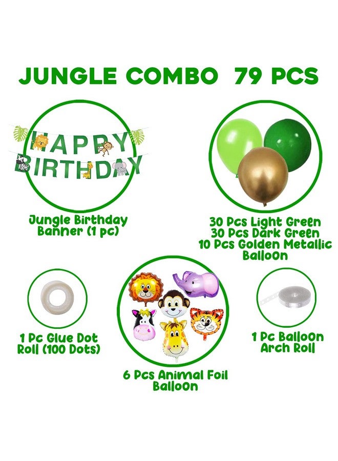 بارتي بروبس ديكورات أعياد الميلاد بطابع الغابة من Party Propz - 79 قطعة، ديكورات أعياد الميلاد بطابع الحيوانات | ديكورات أعياد الميلاد بطابع رحلات السفاري في الغابة | لافتة عيد ميلاد سعيد (ورق مقوى) | بالونات حيوانات للزينة - Image 2