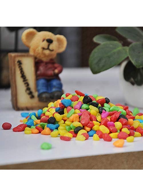 OhhSome OhhSome 1Kg Colored Marble Pebbles Multi Color Pebbles for Gardening Multi Purpose Pack 