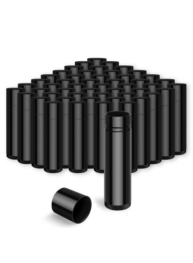 JuLand 50 Packs Empty Lip Balm Tubes 5.5ml - Refillable Round Lipstick Containers and BPA Free, Leak-Free Lip Balm Empty Containers for DIY, Black - Image 1
