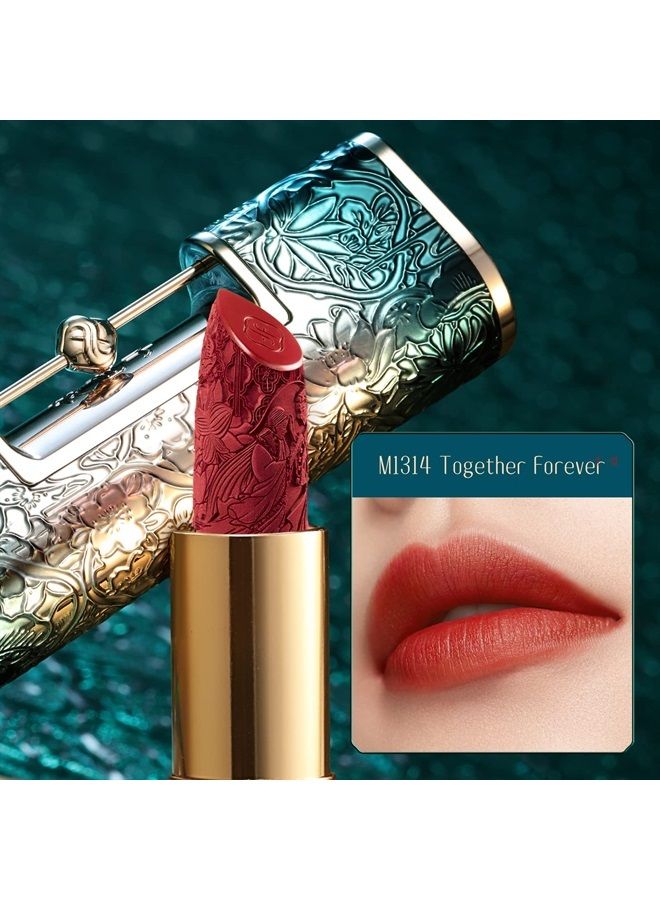 Florasis Blooming Rouge Love Lock Lipstick Long-Lasting Sculpting Lipstick Misty Matte Finish Lightweight Nourishing for Everyday Use (M1314 Together Forever) - Image 1