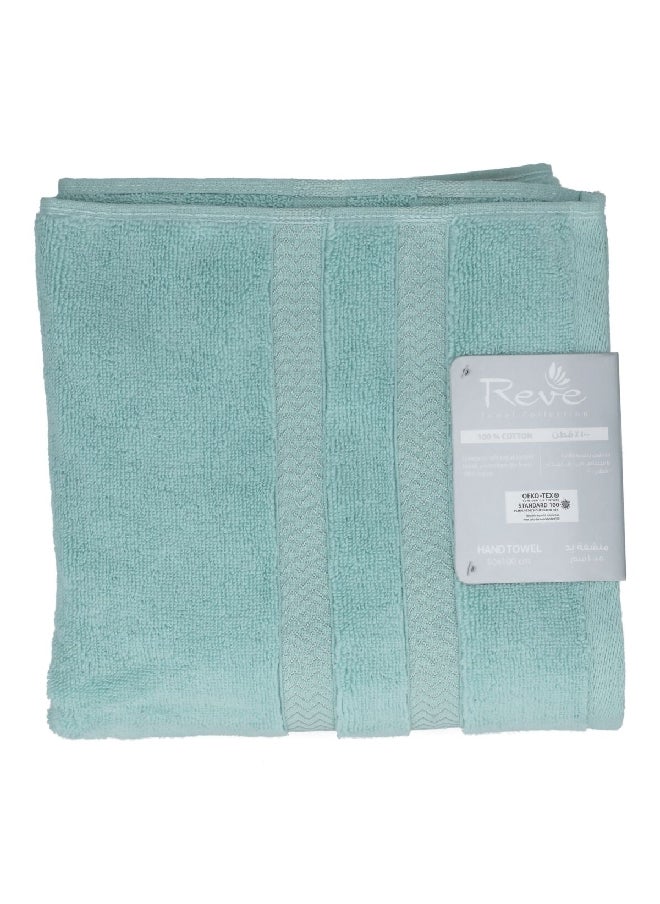 REVE Lucaluca Luxurious Cotton Highly Absorbent Hand Towel Aqua 50 x 100 cm  - Image 4