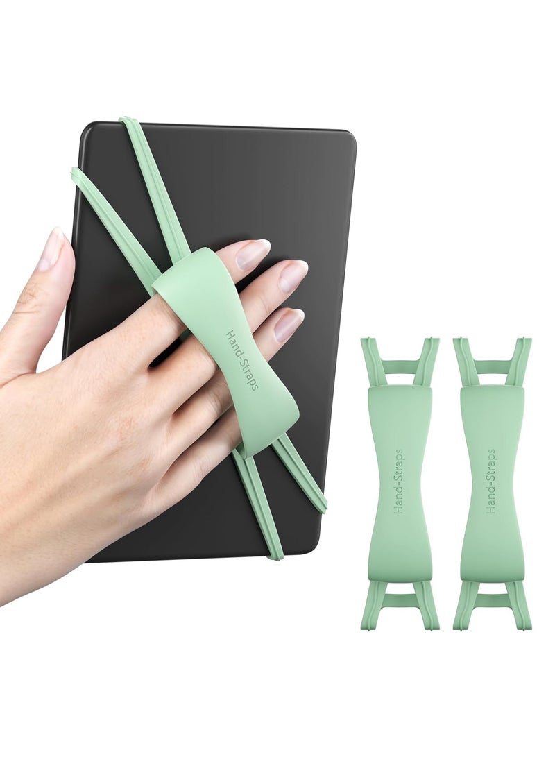 Generic Arctiiro 2 Pack Comfortable Hand Strap for Kindle and Tablets, Secure and Lightweight Grip Holder for 4.7-8" Kindle Paperwhite/Kobo/Oasis/E-Book/Phone (Matcha)  - Image 1