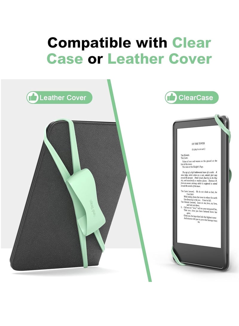 Generic Arctiiro 2 Pack Comfortable Hand Strap for Kindle and Tablets, Secure and Lightweight Grip Holder for 4.7-8" Kindle Paperwhite/Kobo/Oasis/E-Book/Phone (Matcha)  - Image 4