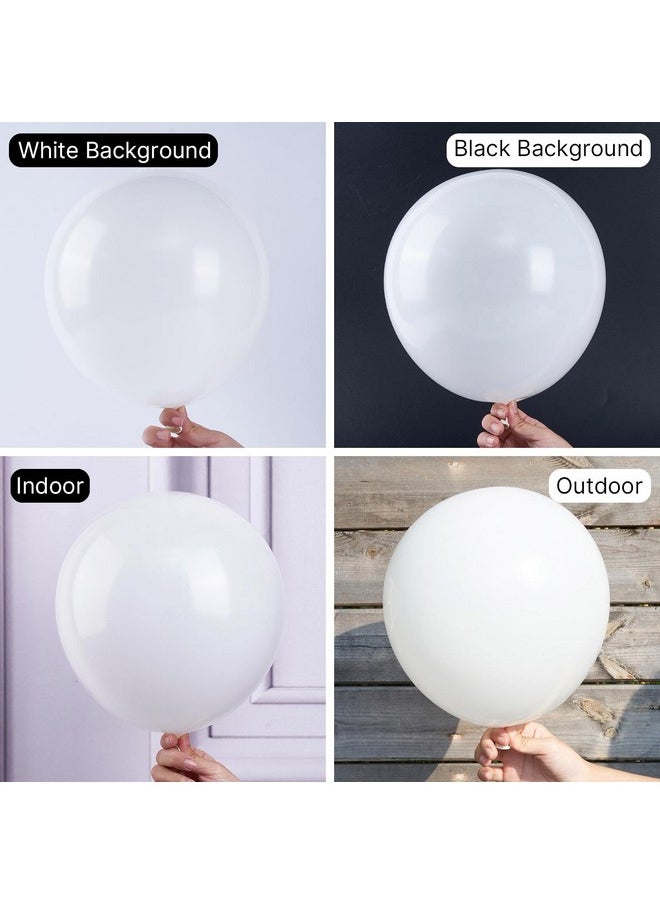 PartyWoo White Balloons, 100 Pcs 12 Inch Matte White Balloons, White Balloons For Balloon Garland Or Balloon Arch As Party Decorations, Wedding Decorations, Neutral Baby Shower Decorations, White-Y13  - Image 2